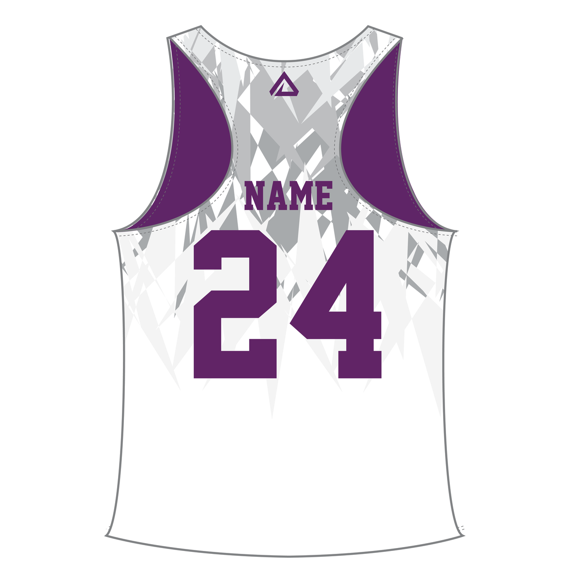 Women's Racerback Reversible Pinnie - White side back