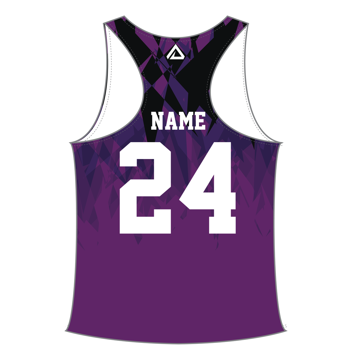 Women's Racerback Reversible Pinnie - Purple side back