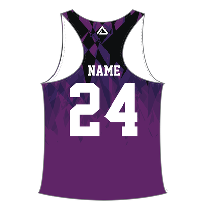 Women's Racerback Reversible Pinnie - Purple side back