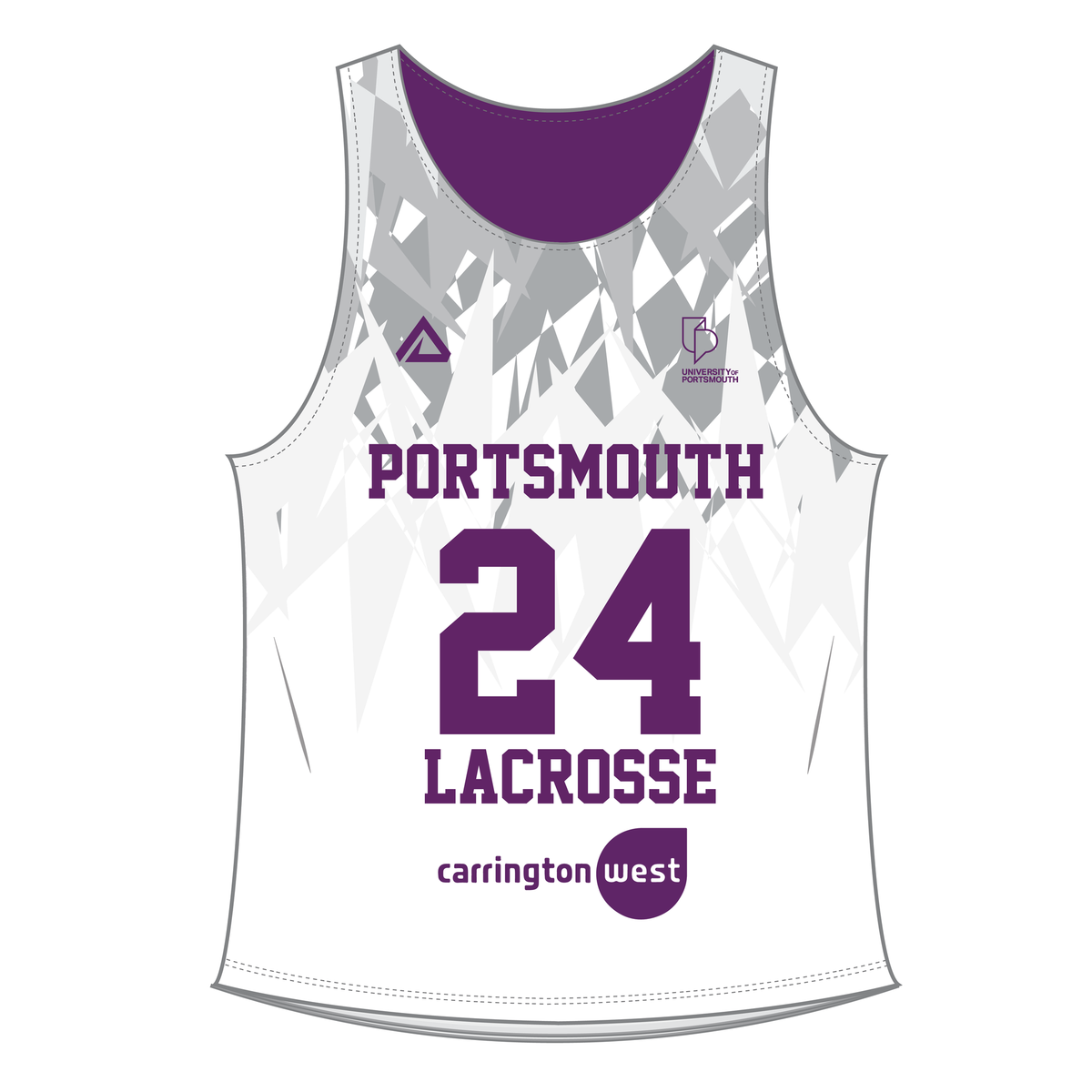 Women's Racerback Reversible Pinnie - White side front